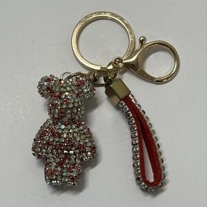 Crystal Bear Keychain with Gold Accents